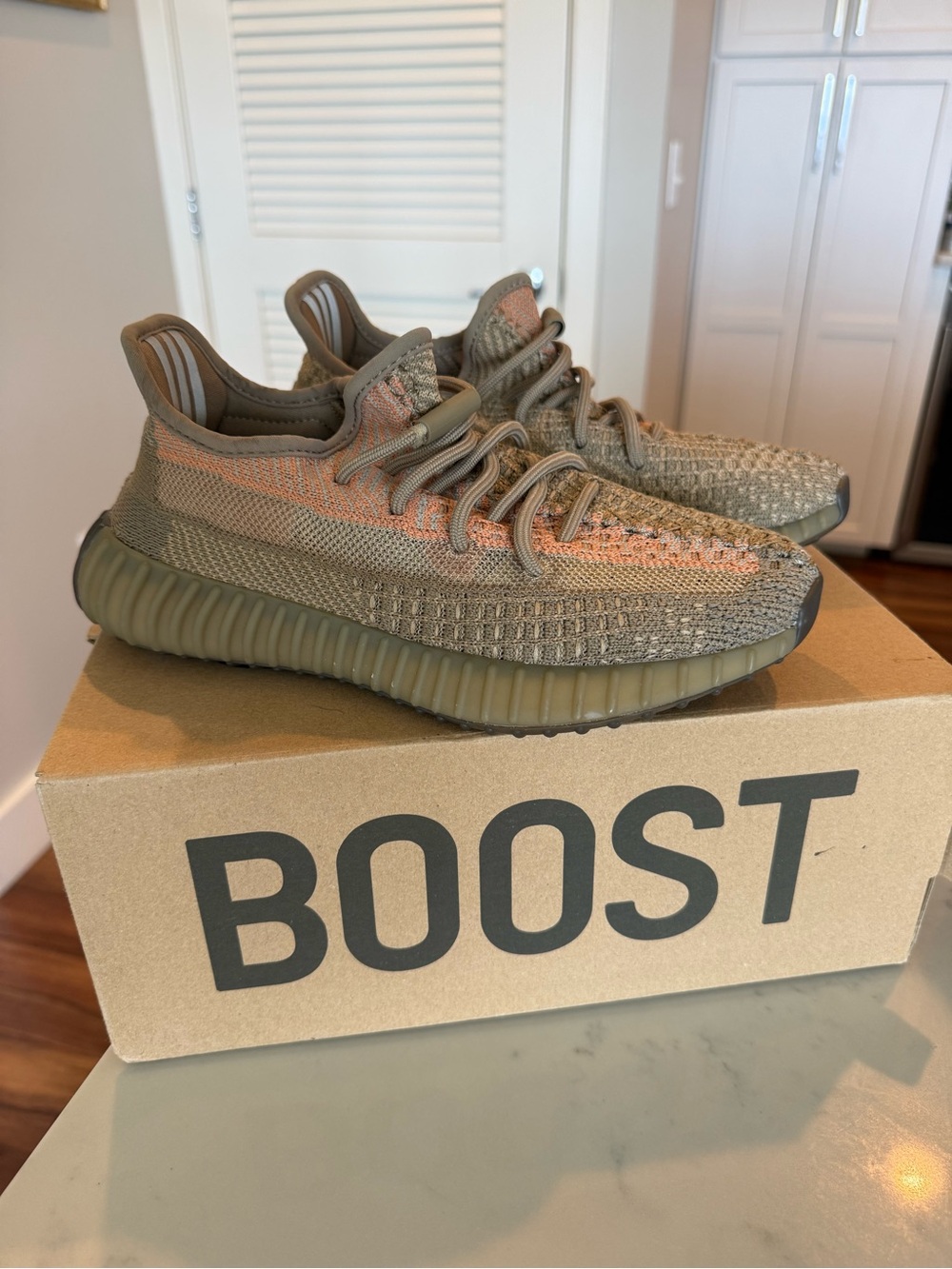 Yeezy Boost 350 V2 Olive with Rust Stripe